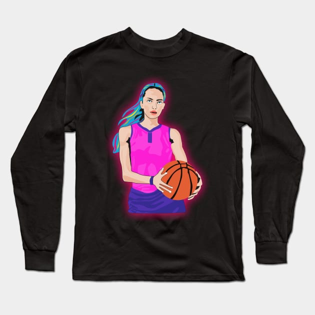 Women's Basketball Long Sleeve T-Shirt by Womens Art Store